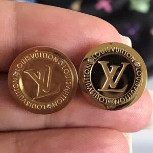 LV stud earrings, gold